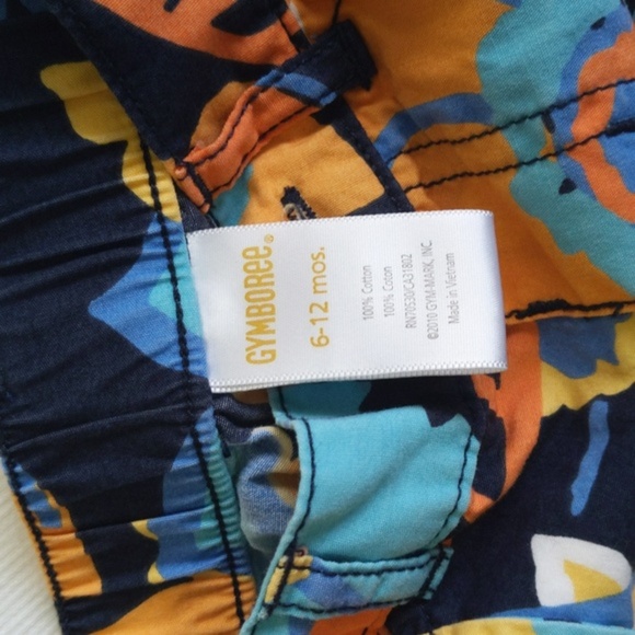 gymboree colorful tropical floral print cotton shorts 6-12 months baby girl - Picture 3 of 5